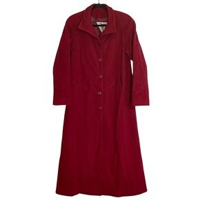 Vintage Marvin Richards Women's Red Burgundy Wool Cashmere Blend Long Coat Sz 6